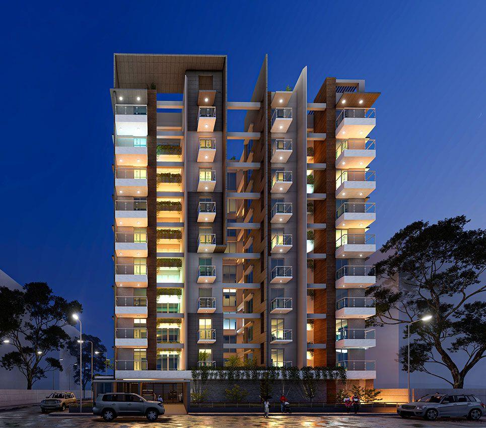 jbs khan palace exterior night view Basundhara R/A