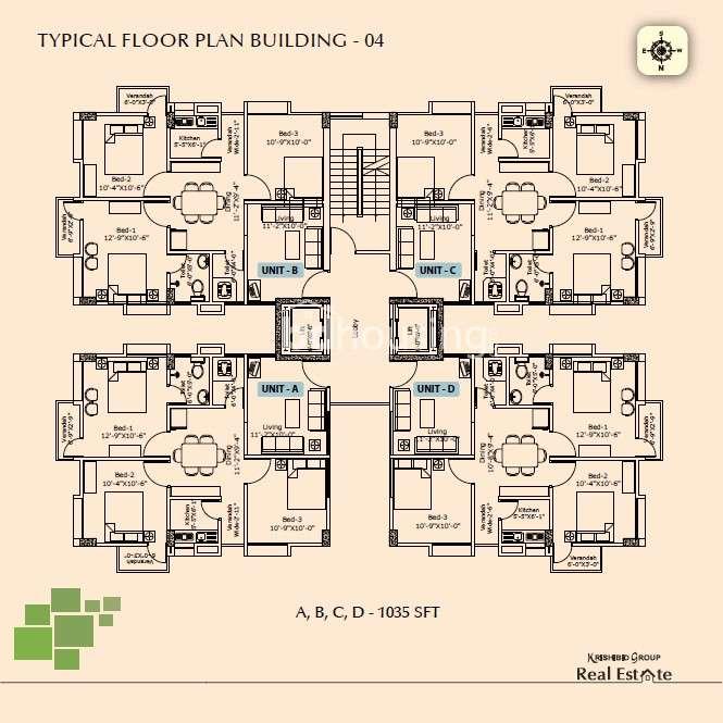 krishibid bhawal city apartment's floor plan building 04 সাভার
