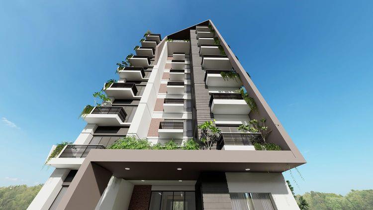 anwar landmark mecardonia apartment's upward view বসুন্ধরা আবাসিক এলাকা