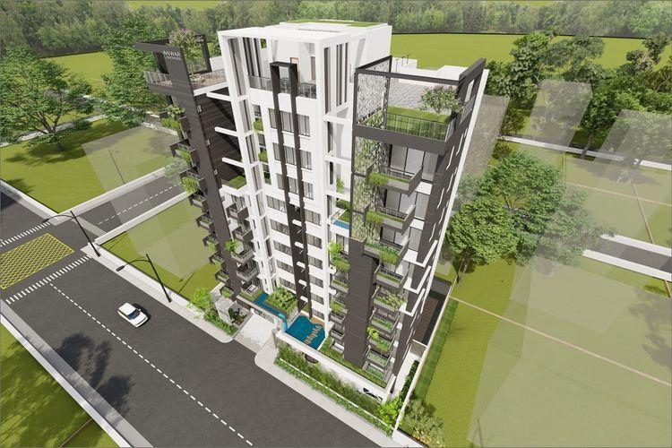 anwar landmark salahuddin garden apartment's left side view বসুন্ধরা আবাসিক এলাকা