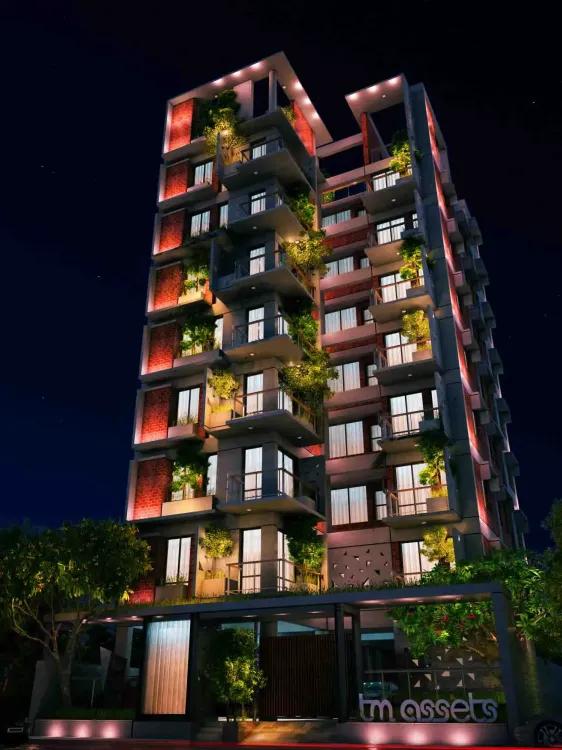 tm afia exterior night view বসুন্ধরা আবাসিক এলাকা
