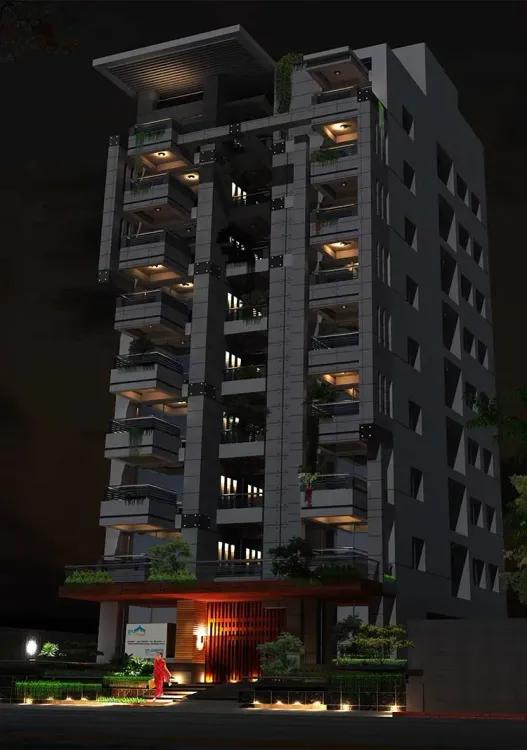 tm elegant exterior night view বসুন্ধরা আবাসিক এলাকা