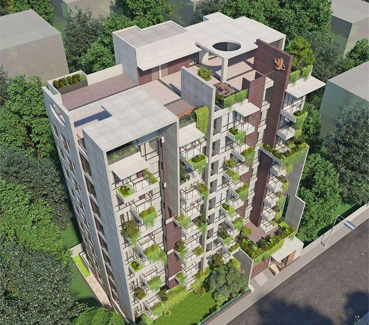 jbs emica apartment's roof top view বসুন্ধরা আবাসিক এলাকা